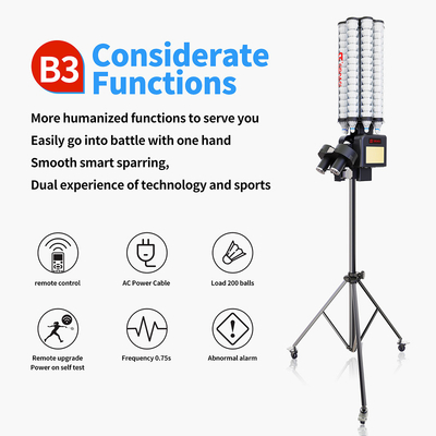 2025 SIBOASI B3 Machine d'alimentation de la navette de badminton Smart Machine de tir de badminton pour l'entraînement