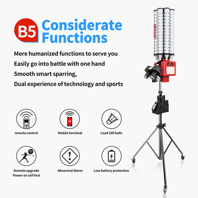 Nouveau SIBOASI B5 Badminton Shuttlecock Machine d'alimentation Smart Machine de tir de badminton pour l'entraînement
