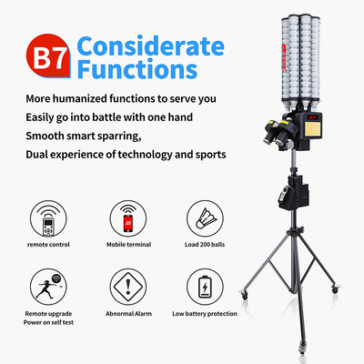 SIBOASI B7 machine d'alimentation de la navette de badminton machine de tir de badminton intelligente pour l'entraînement