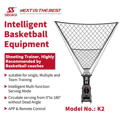 2025 SIBOASI K2 entraîneur multi-angle Smart APP et télécommande automatique de basket-ball de tir Machine de lancer Formation professionnelle