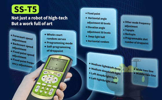 SIBOASI T5 APP Control Mini Shooting Tennis Machine Ball pour l' entraînement